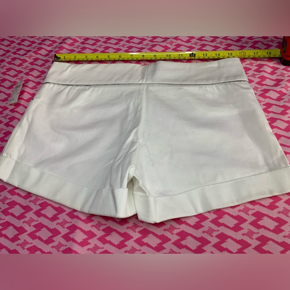 Charlotte Russe Size Medium Shorts Crisp White Silver Cord NWT - Picture 10 of 10